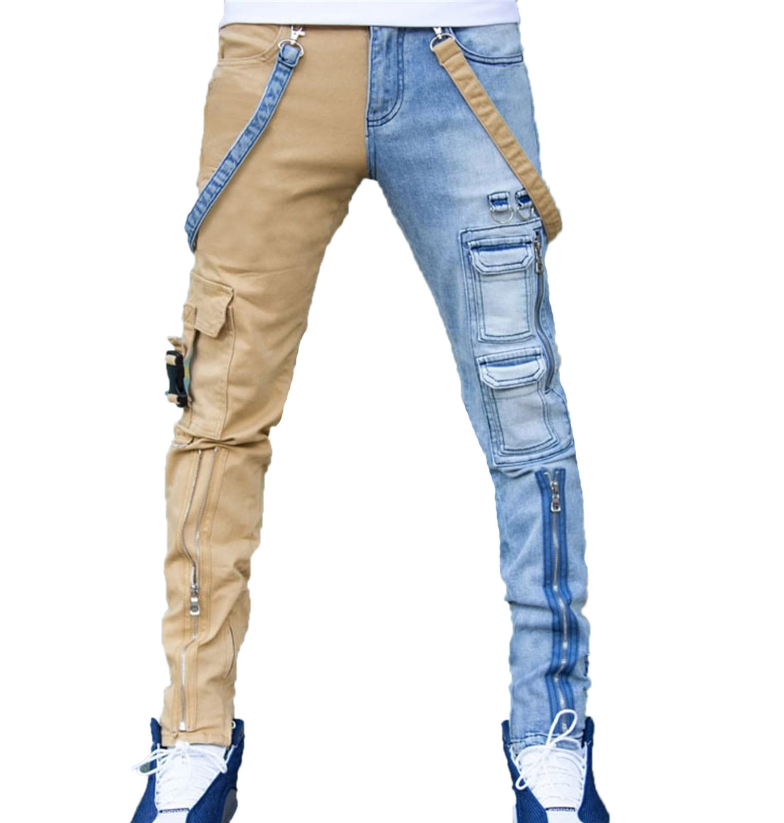 Jeans Moto Homme VIVICOLOR - Pantalon Denim Bleu - Coupe Confortable Pour La Route