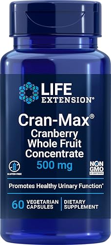 Life Extension Cran-Max®, 500 mg, concentrado de fruta entera de arándano, promueve la salud del tracto urinario con potentes antioxidantes, sin