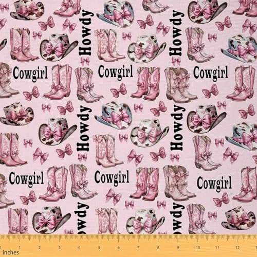 Tissu cowgirl occidentale rose pour tapisserie de chambre fille