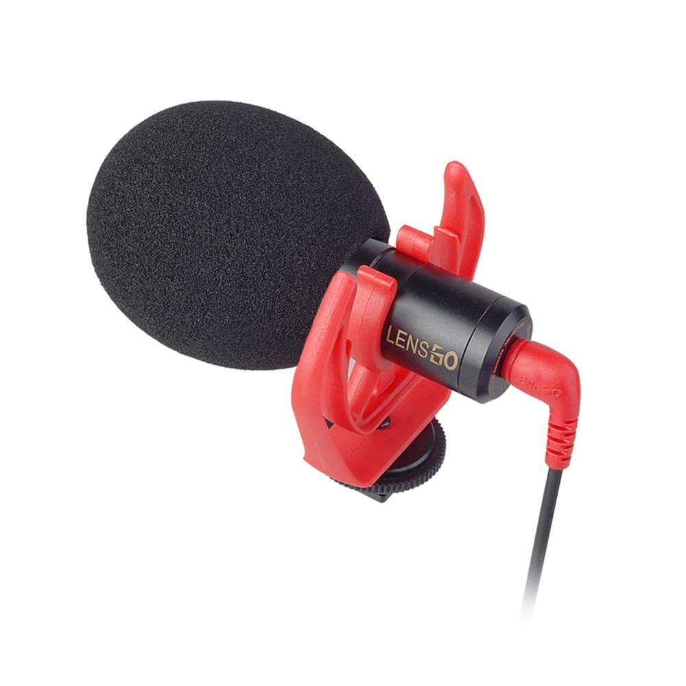 Docooler LENSGO LYM-DMM1 Micrófono de Condensador direccional cardioide Micrófono de Video Universal con Parabrisas de Esponja a Prueba de Golpes para Canon Nikon Sony DSLR/ILDC Grabadores de Video