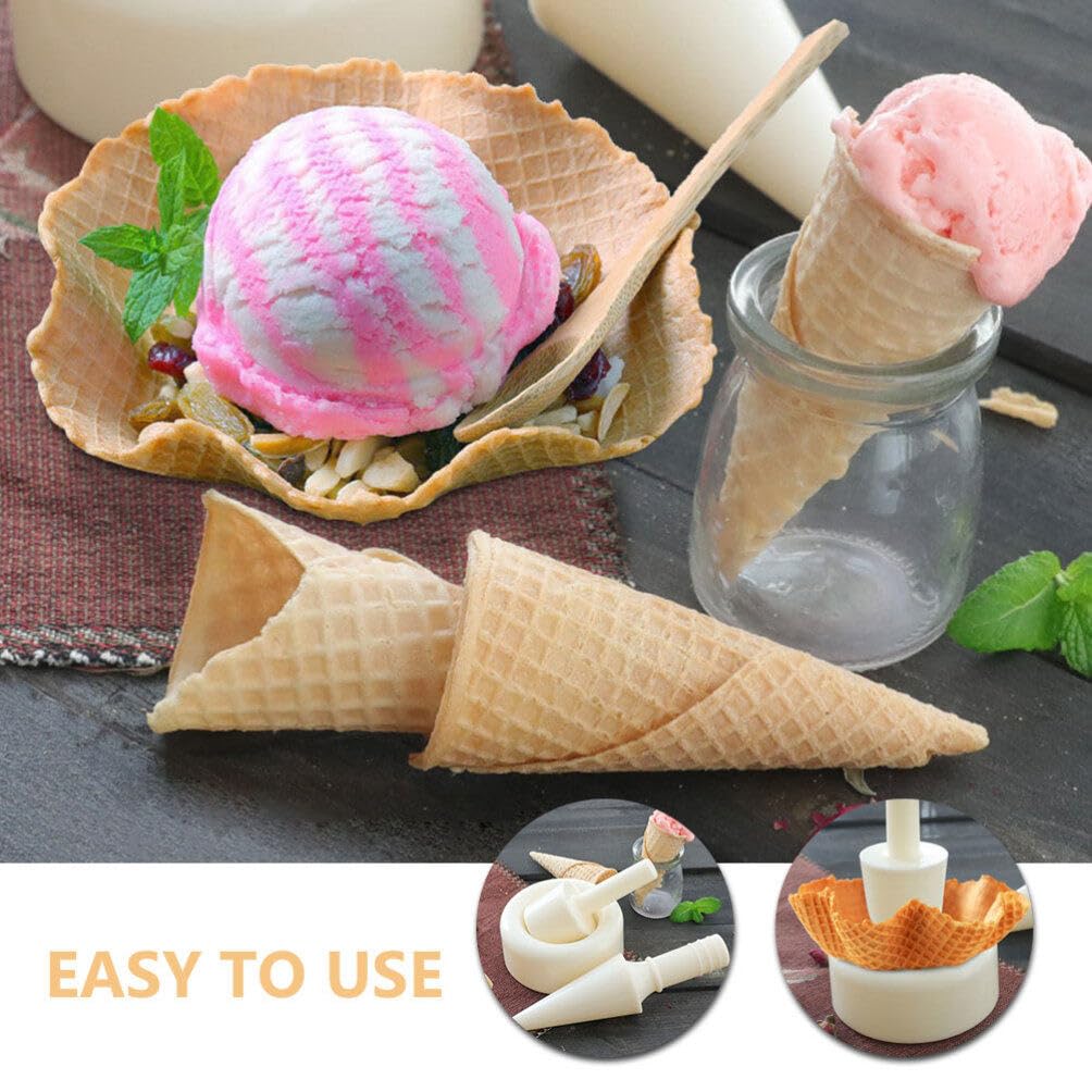 HOLIDYOYO 1set Cone Roller Mold Reusable Waffle Cone Tool for Homemade Ice Cream Material for Family Gatherings and Parties Smooth Edges for Use