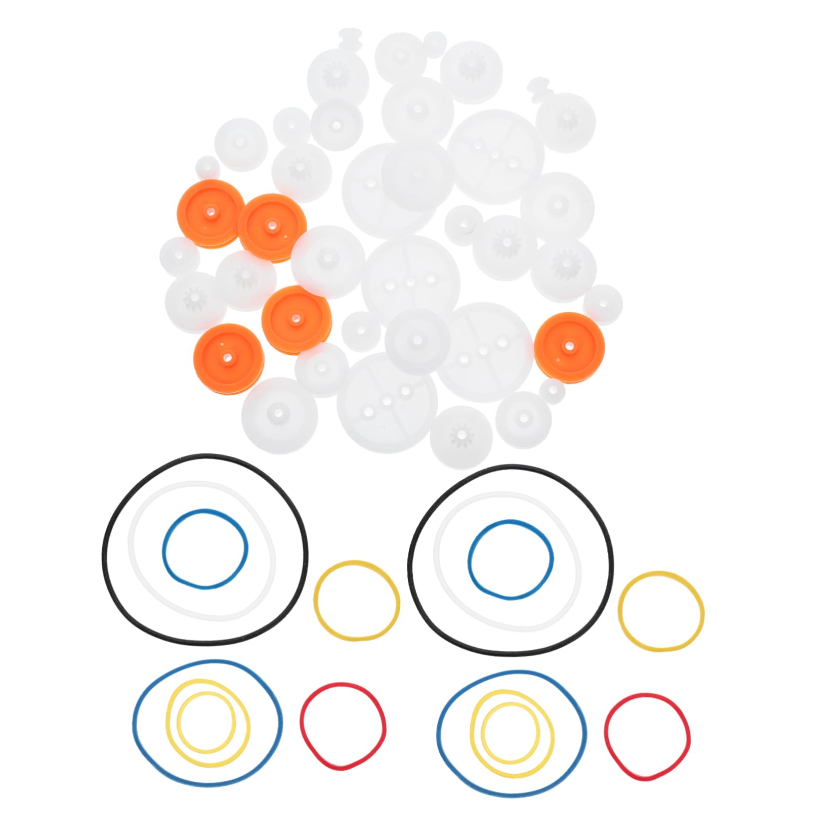 GLEAVI -one Pulley Wheel Assortment Plastic Gears Rubber Belt for DIY Car Projects