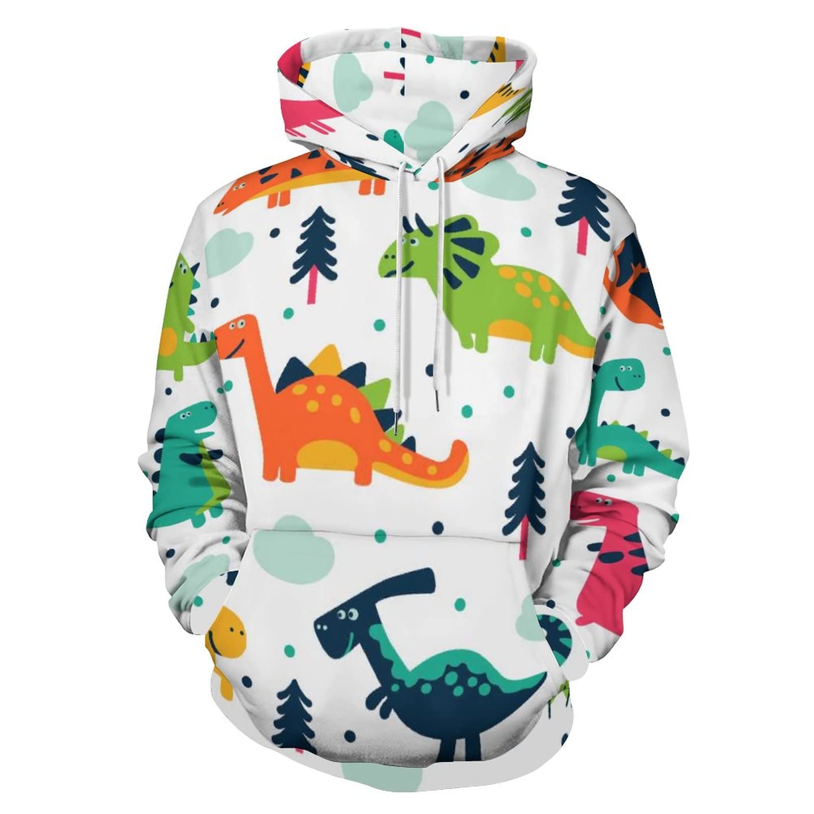 Adult Hoodie Dinosaurs Pattern Sweatshirts Hoody With Pocket For Men Women