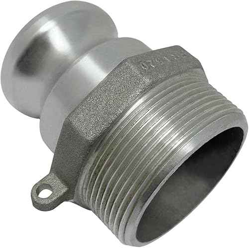 Miniatura 9 de Gloxco Tipo F de aluminio leva y ranura de montaje, adaptador Camlock macho de 2" x 2" NPT macho (CAM-20-F-AL)