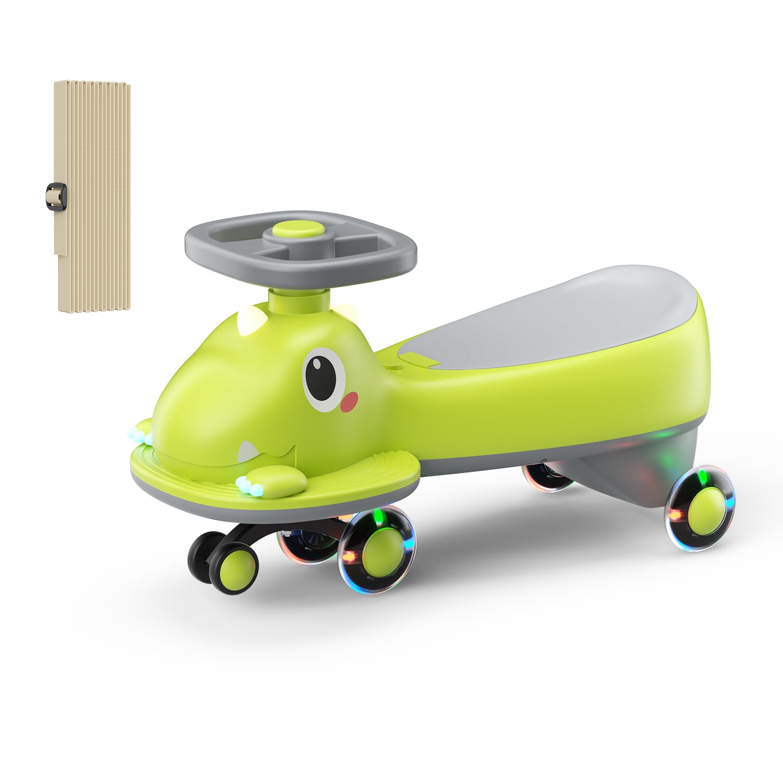 Coche de Bebé con Volante 360°, Coche Deslizador con Música y Ruedas Brillantes para Niños Pequeños, Asiento de Seguridad, Regalo 1-3 Años