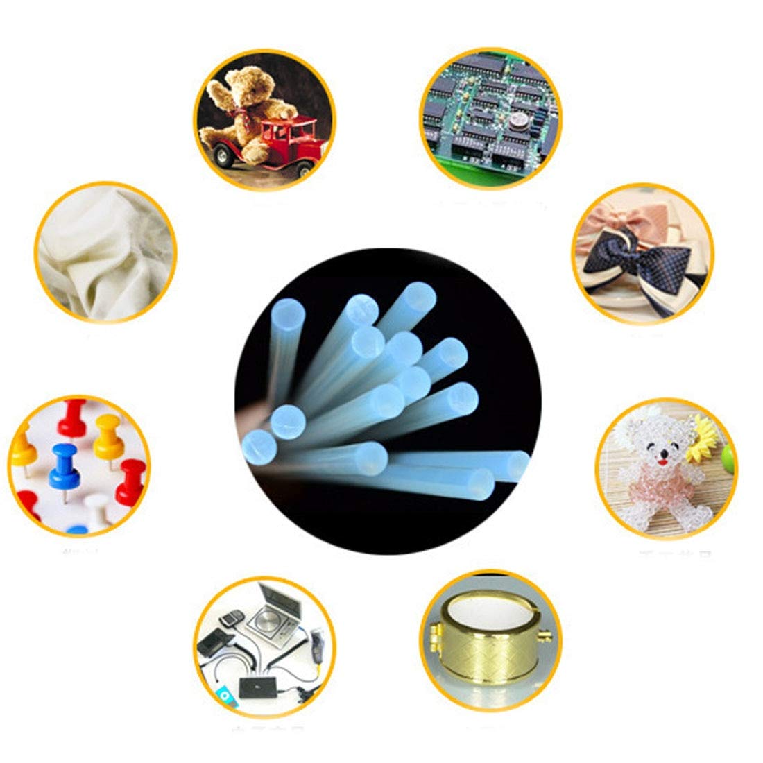 AMZVASO - New 10 pcs 7mmx190mm Clear Glue Adhesive Sticks For Hot Melt Gun Car Audio Craft transparent For Alloy Accessories