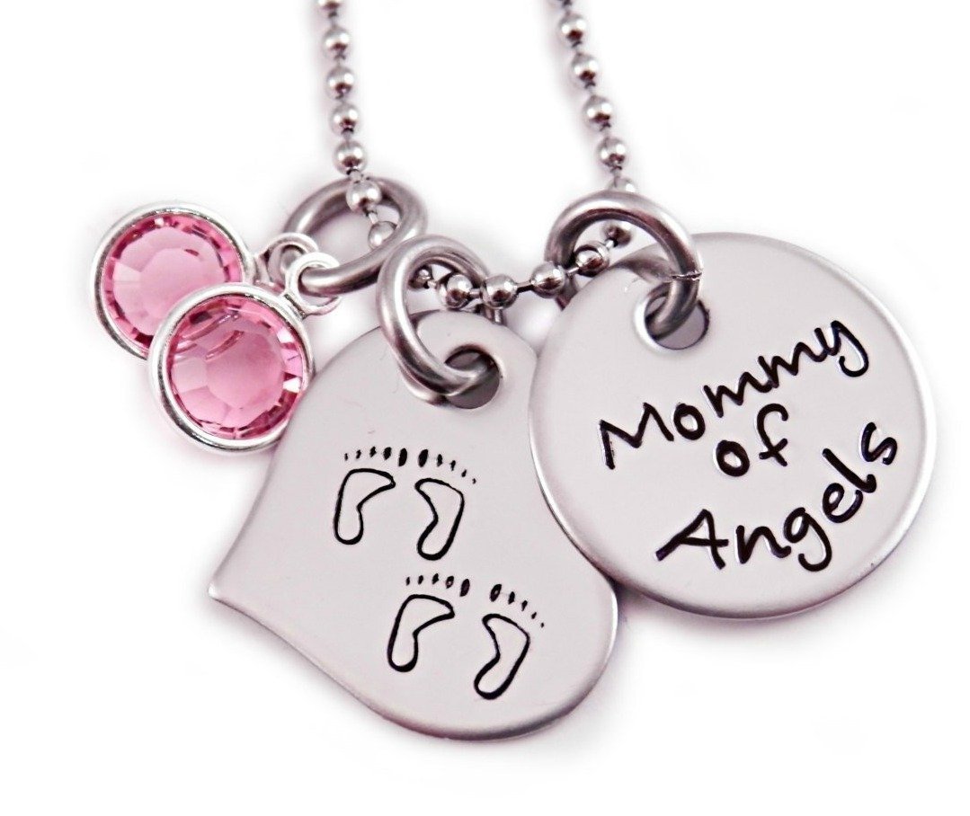 Oaklee MaeMommy of Angels Twin Pregnancy Loss - Engraved Memorial Jewelry - 1146