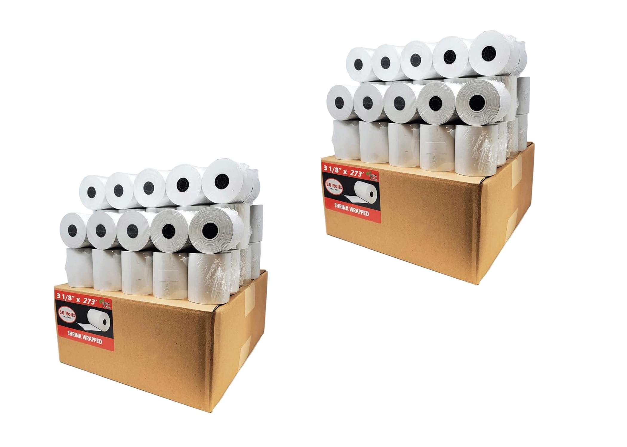 (100 Rolls) 3 1/8 x 273 Thermal Paper Receipt Rolls (55 GSM Premium Quality German Paper) Fits All POS Cash Registers BPA Free - BuyRegisterRolls