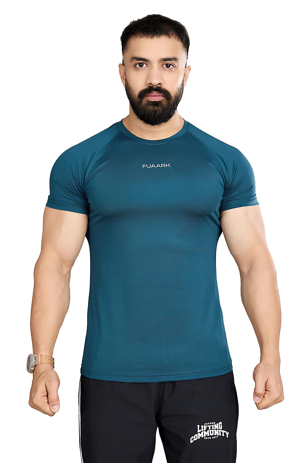 FUAARK Men Solid Round Neck Slim Fit Tshirt-picture-18