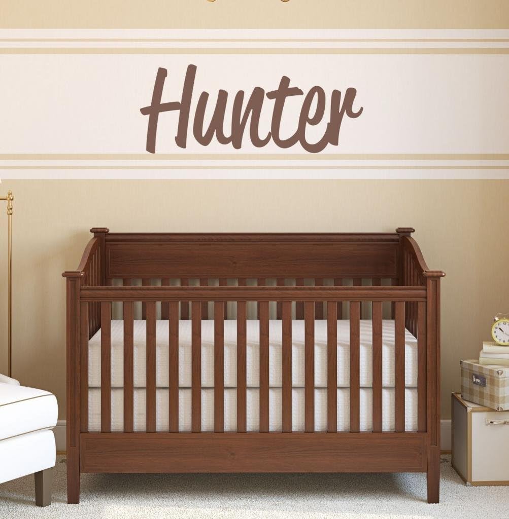 Boys Nursery Personalized Custom Name Vinyl Wall Art Decal Sticker 36" W, Boy Name Decal, Boys Name, Nursery Name, Boys Name Decor Wall Decals, Boy's Bedroom Decor, Plus Free 12" Hello Door Decal