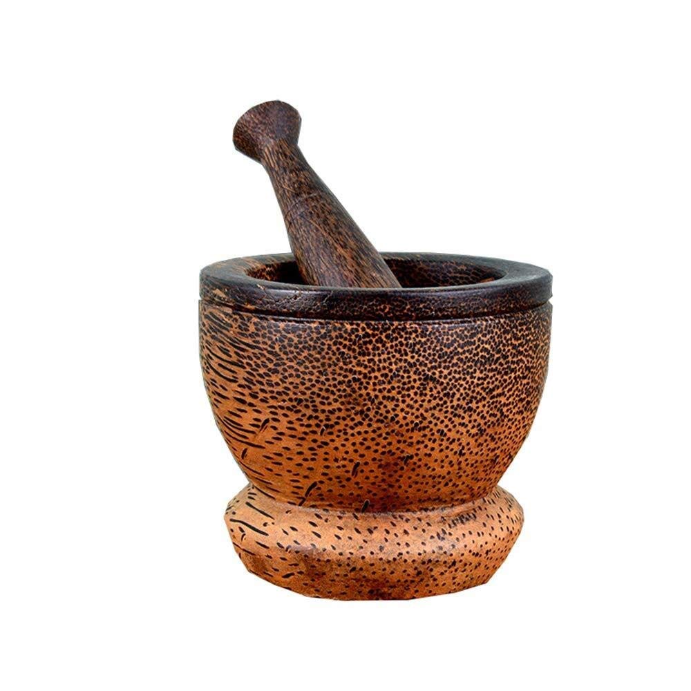 Juego de mortero ligero de madera maciza y mortero, trituradora de pimienta y especias de madera, molinillo de hierbas, triturador de ajo, tazón para mezclar, herramienta de coci