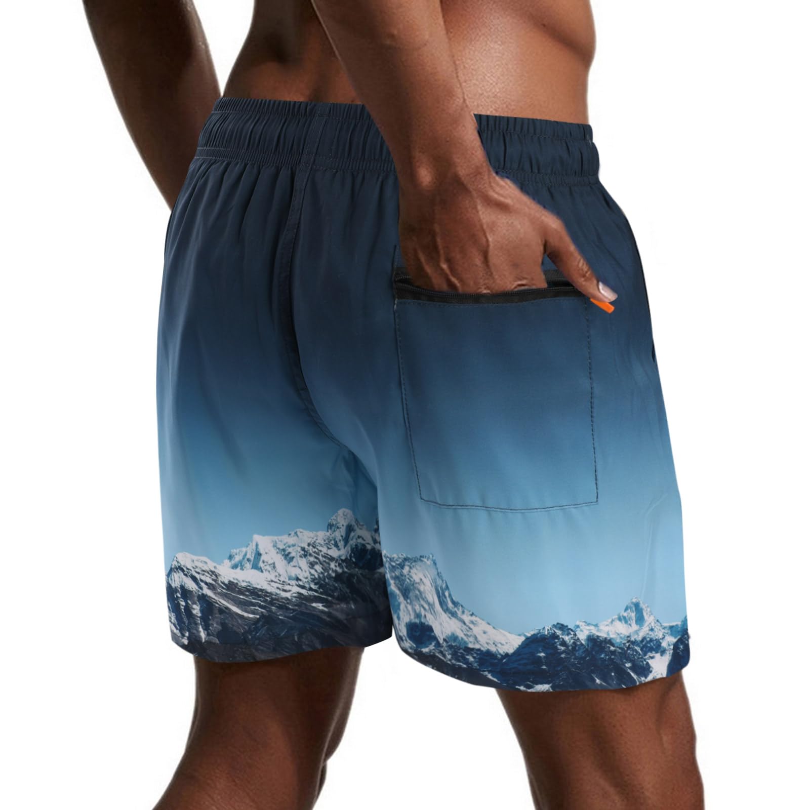 Danfiki Pantaloncini Costume da Bagno Uomo Asciugatura Veloce Calzoncini da Beach Costume da Bagno Fodera Rete con Taschino e Coulisse Trunks