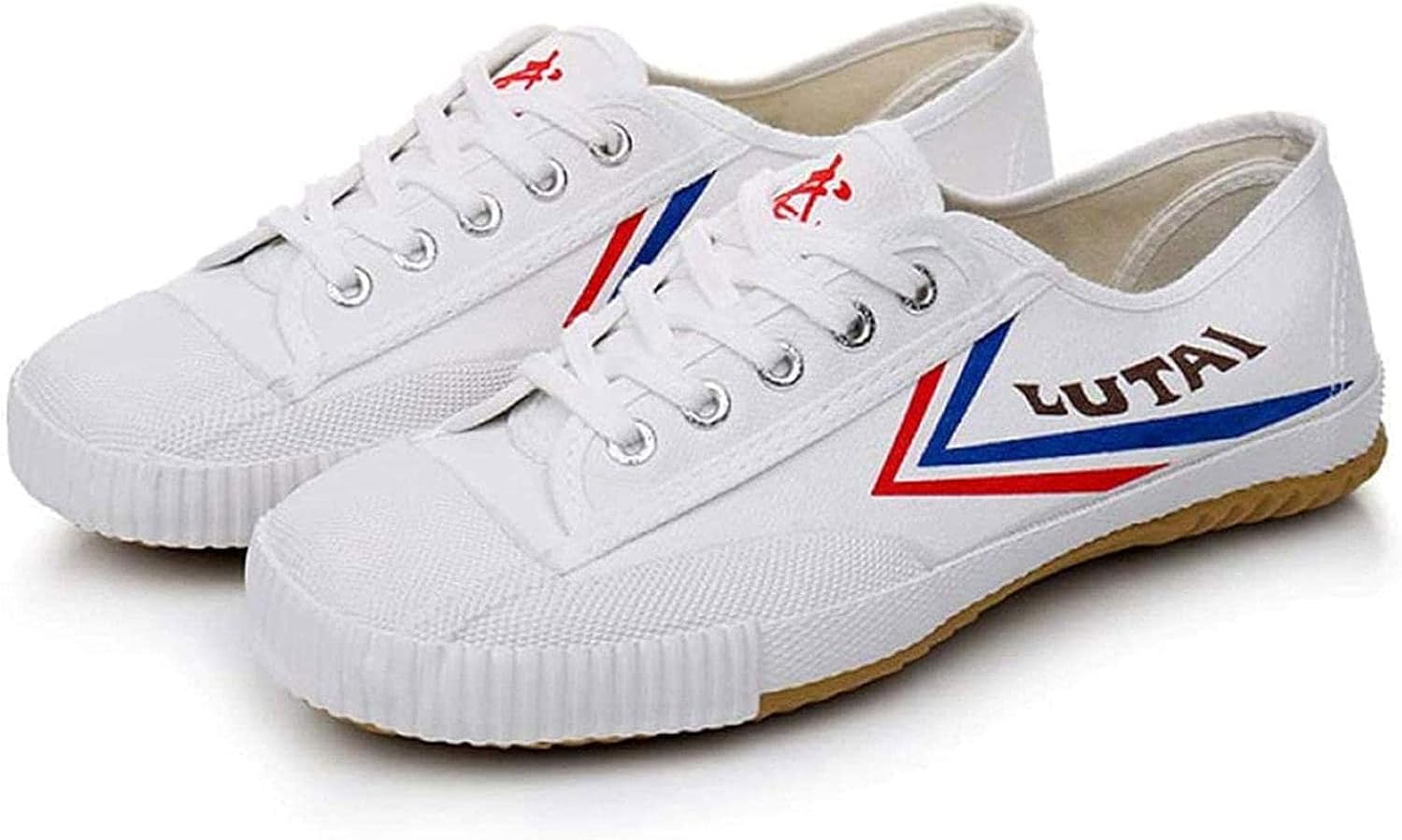 TECDOTO Classic Chinese Martial Arts Tai Chi Kung Fu Shoes Unisex Traditional Wushu Trainer Canvas Sneakers,White-5