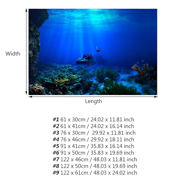 Foto 3 de 8 de EBTOOLS Adhesivo de Fondo para Acuario, Póster, Telón de Fondo, Decoración de Acuario, Pegatina de PVC, Fondo