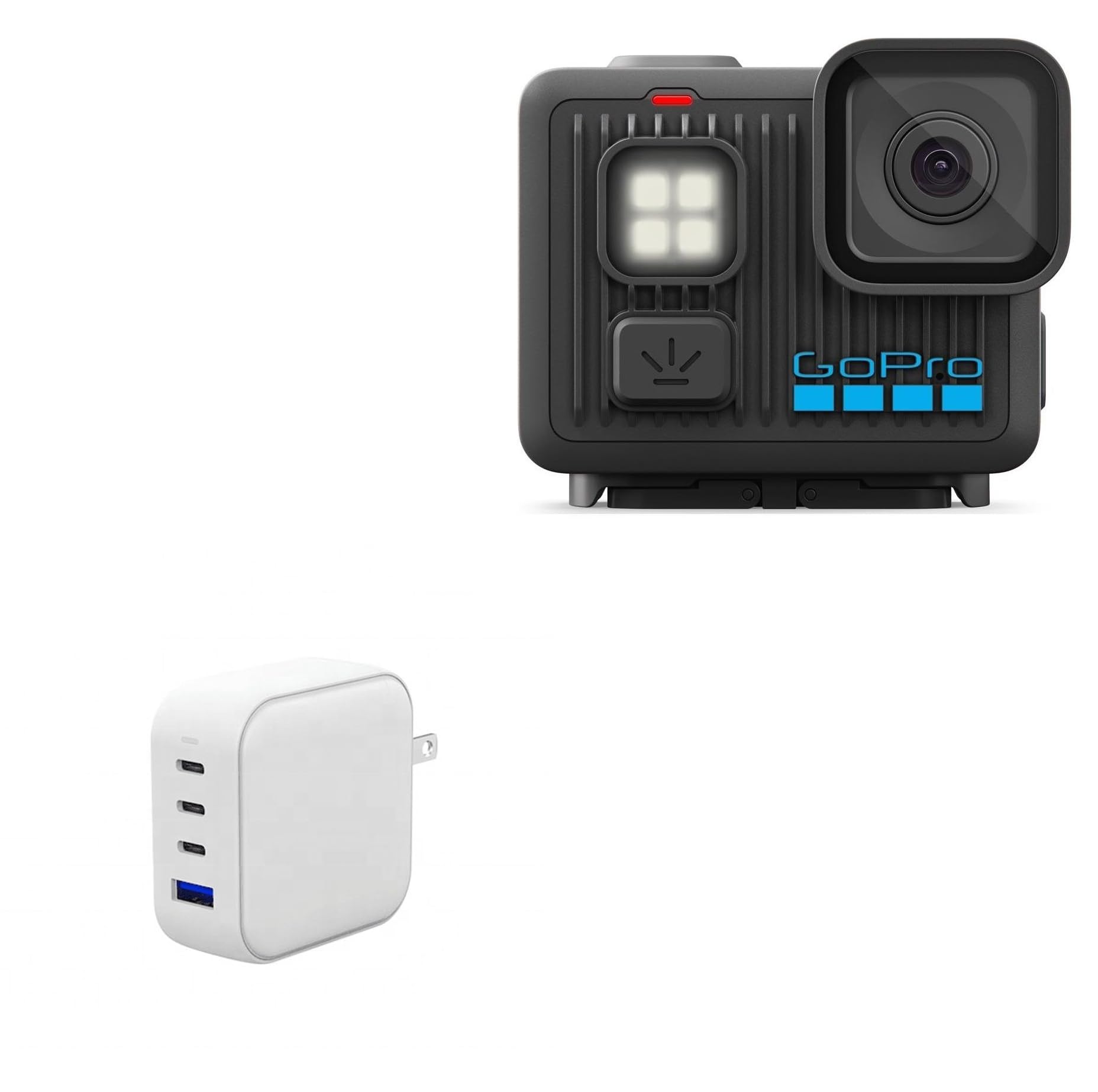 BoxWave Charger Compatible with GoPro Hero LIT - PD miniCube (100W), 100W 3 PD Port Wall Charger International - Winter White