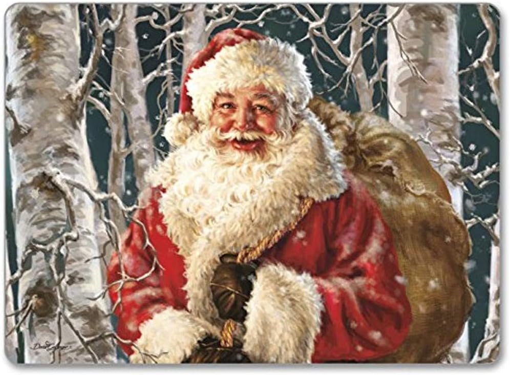 Counter Art Hardboard Placemat (Set of 2), Old Saint Nick