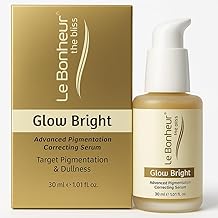 Le Bonheur Glow Bright | Niacinamide, Kojic Dipalmitate, Alpha Arbutin, Licorice Root Extract, Vitamin C | Pigmentation, Dark Spots and Tan Clear Serum | Skin Brightening, Even Toned, Radiance Boost | 30ml