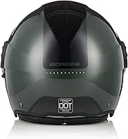 Vista 5 de ORIGINE Casco de motocicleta de cara abierta, casco de scooter, casco jet con doble visera aprobado por DOT