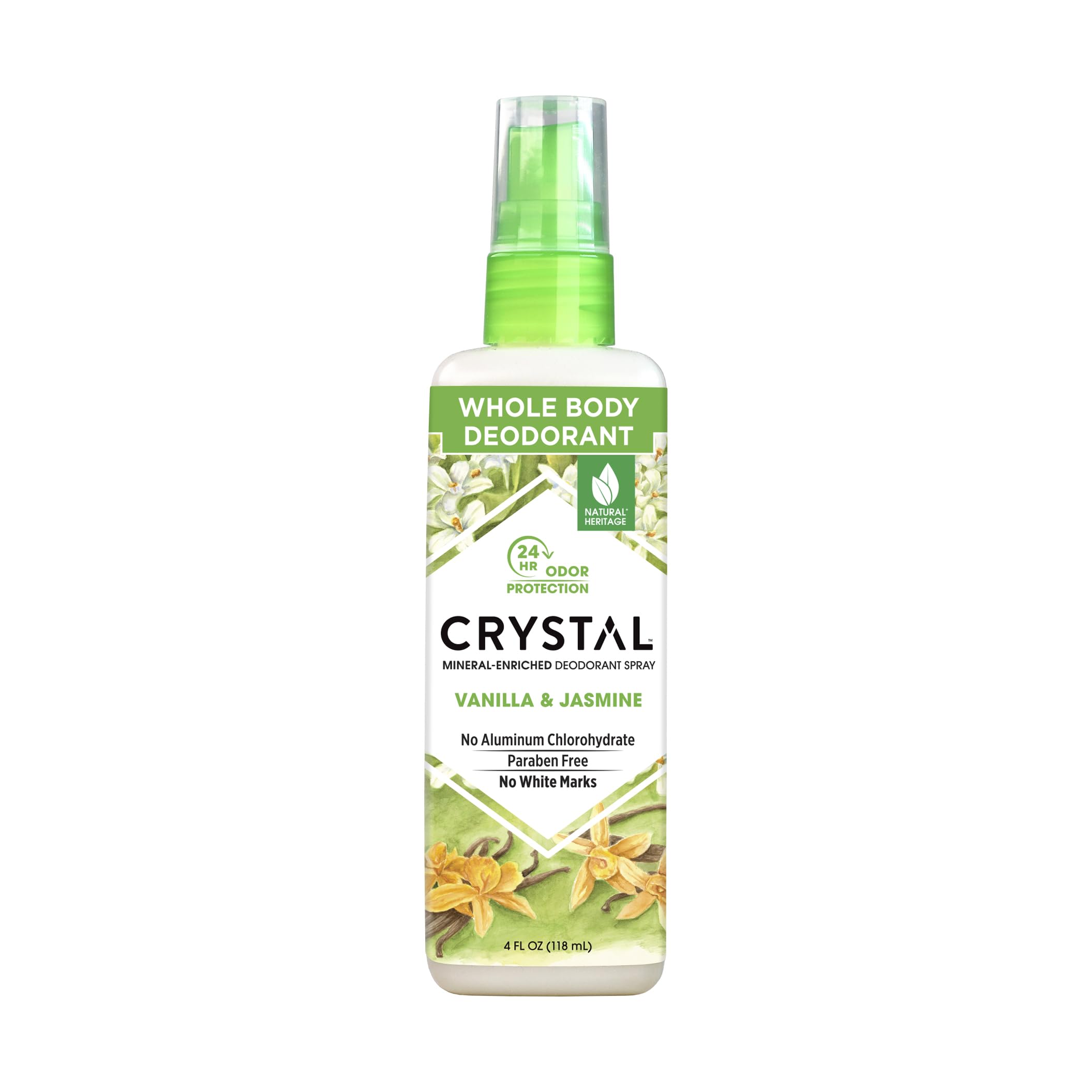 CRYSTAL Deodorant Mineral Deodorant Spray, Vanilla Jasmine, 4.0 oz, White (41991)