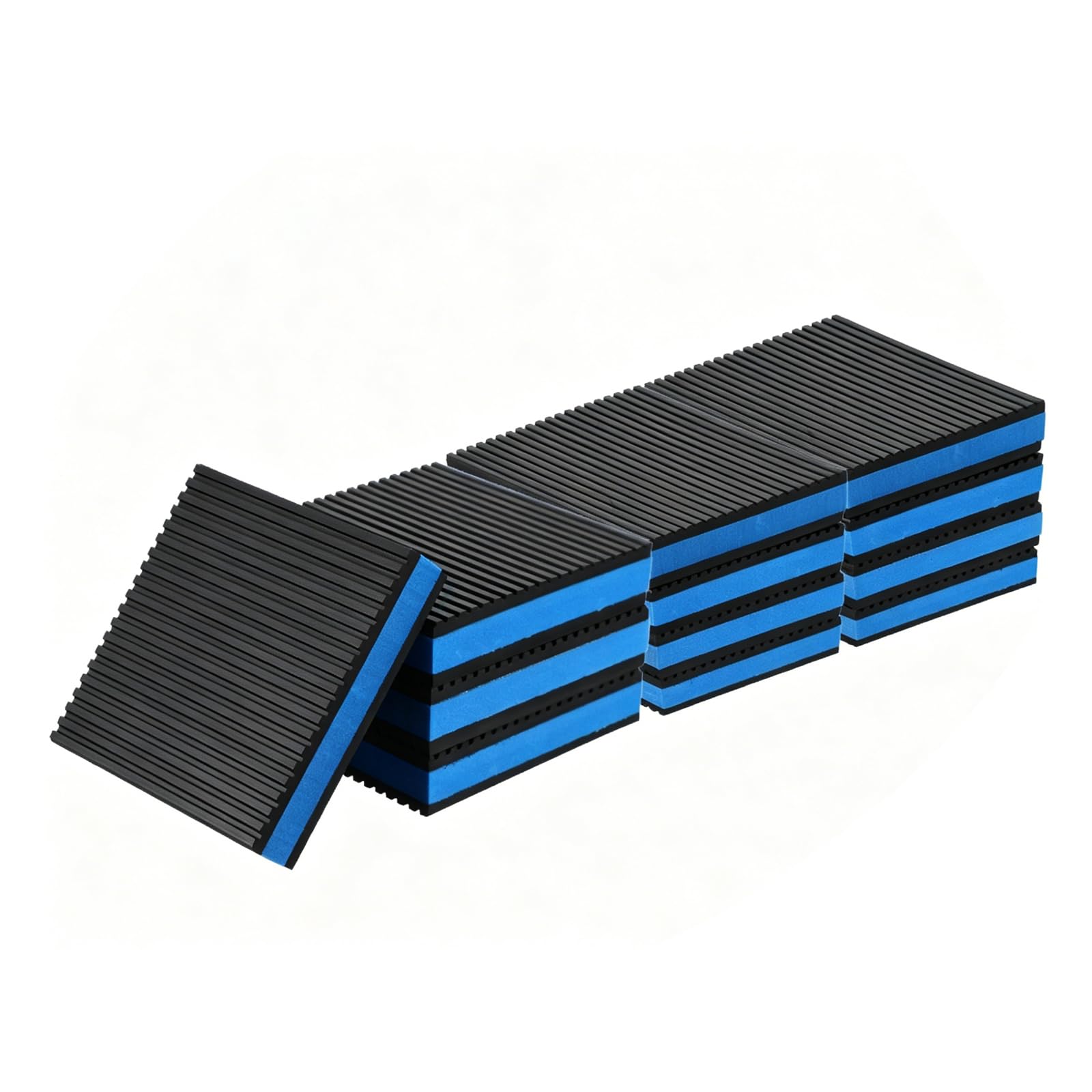 sourcing map 12Pcs Rubber Anti-Vibration Pads 4" x 4" x 7/8" Heavy Duty EVA Vibration Isolation Mats for HVAC Washers Compressors Treadmills Air Conditioner