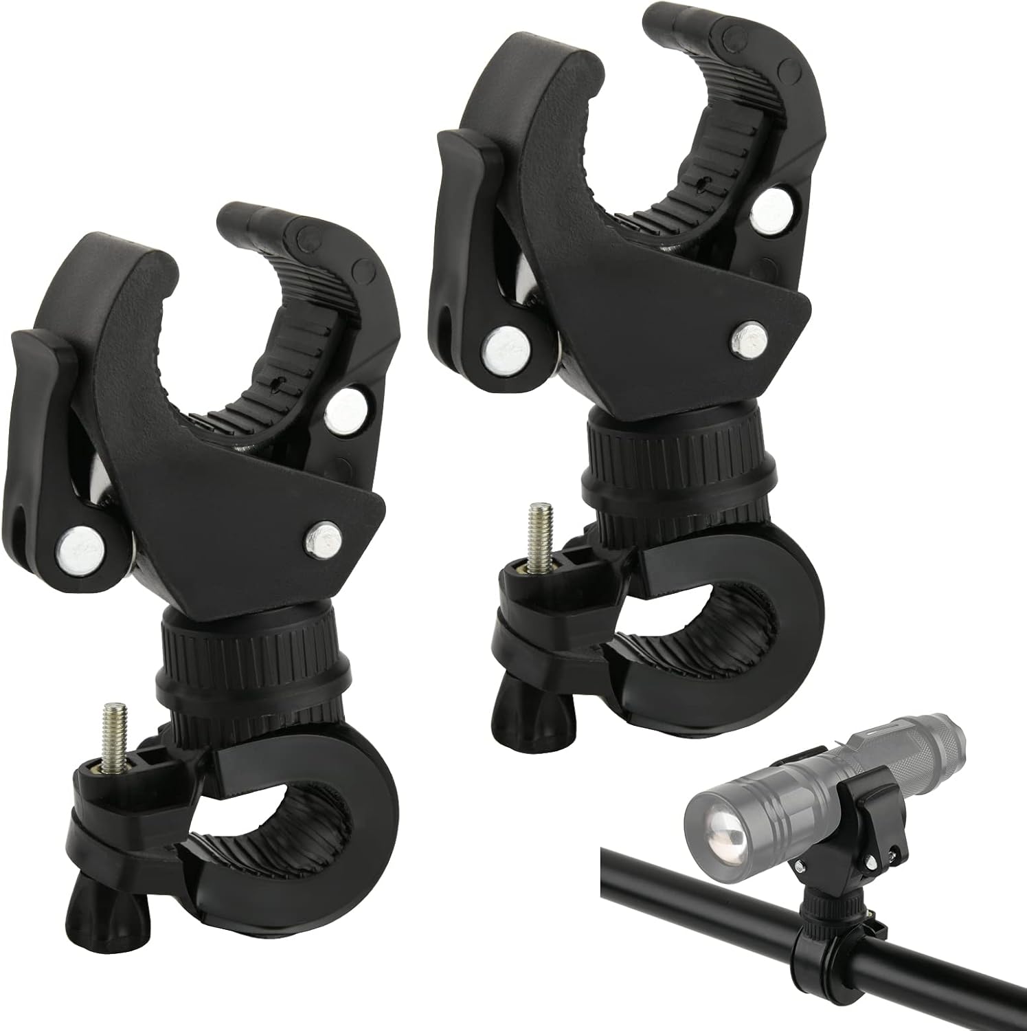 Cosmos 2 Pcs Bike Flashlight Mount Holder Universal