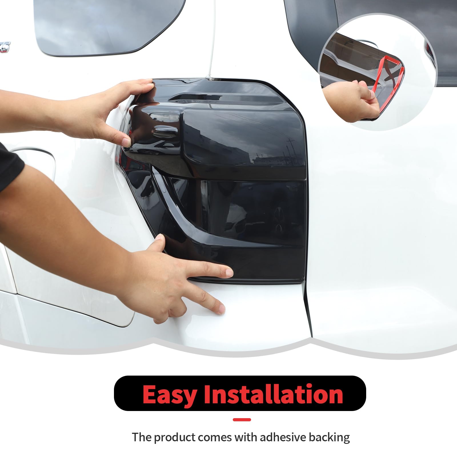 Smoked Black Tail Light Covers For Dodge Durango (2014-2024) - Exterior Trim, Easy Stick-On Installation