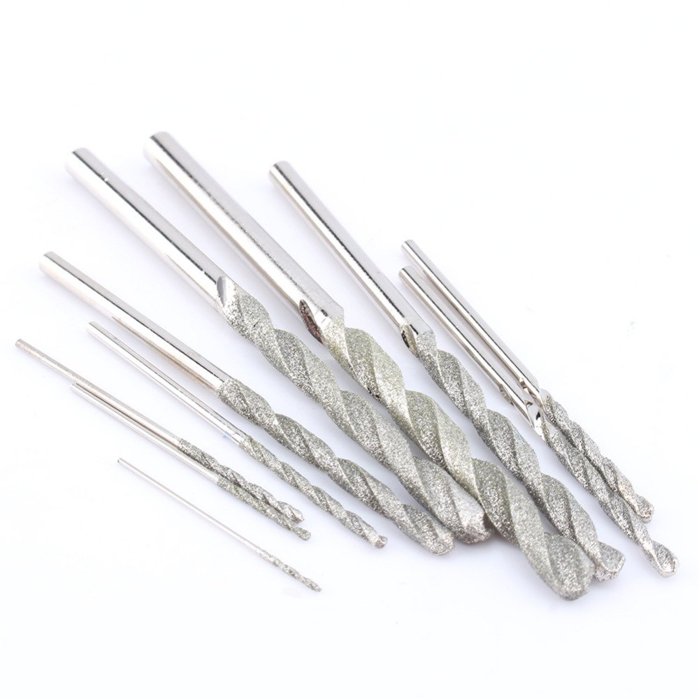Generic 10Pc/set DMD Diamond Tipped Drill Bit Set Twist Drill Bits For