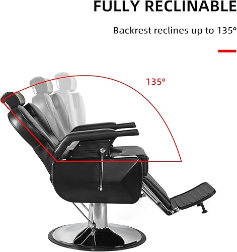 Miniatura 4 de Silla de peluquería hidráulica reclinable silla de peluquería silla de peluquería silla de pelo 360 grados giratoria sillas de peluquería para