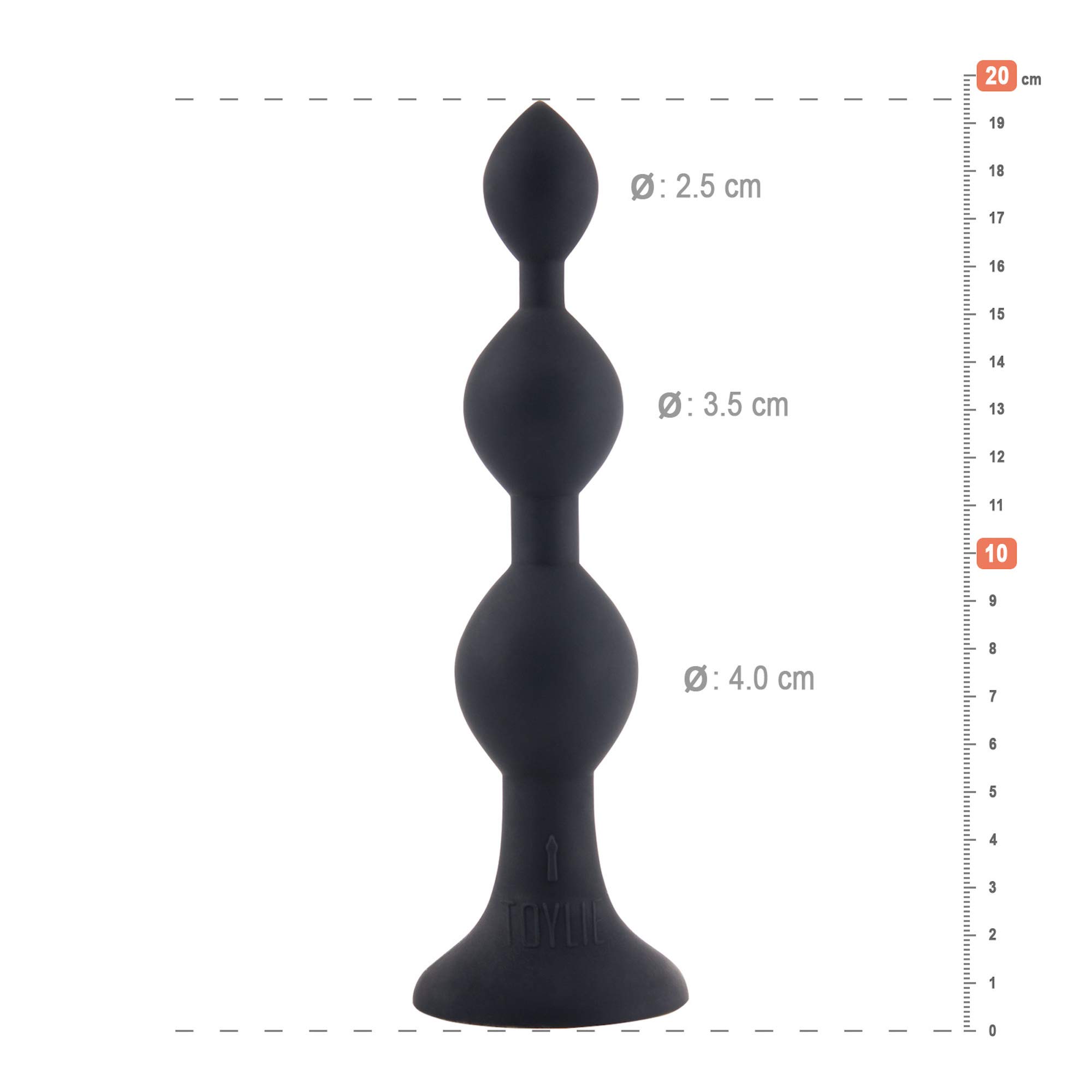 Dildo anale in silicone "Bullet", 19,5cm, nero/viola/bordeaux, dildo anale con ventosa, sfera flessibile anale per uomo e donna, giocattolo sessuale per giochi erotici anali e vaginali (nero)