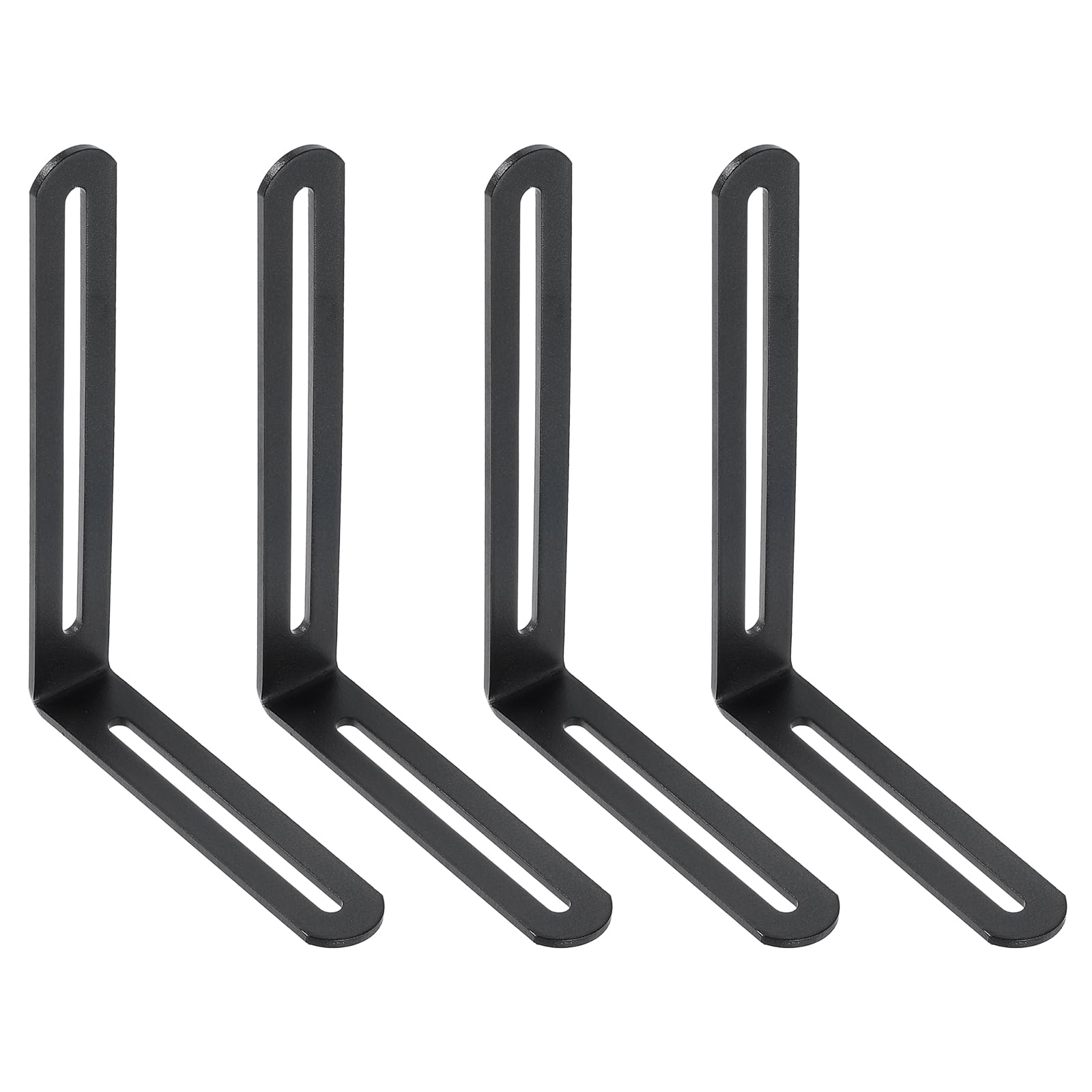 Support d'angle en L noir 165mm équerre robuste pour meuble bois