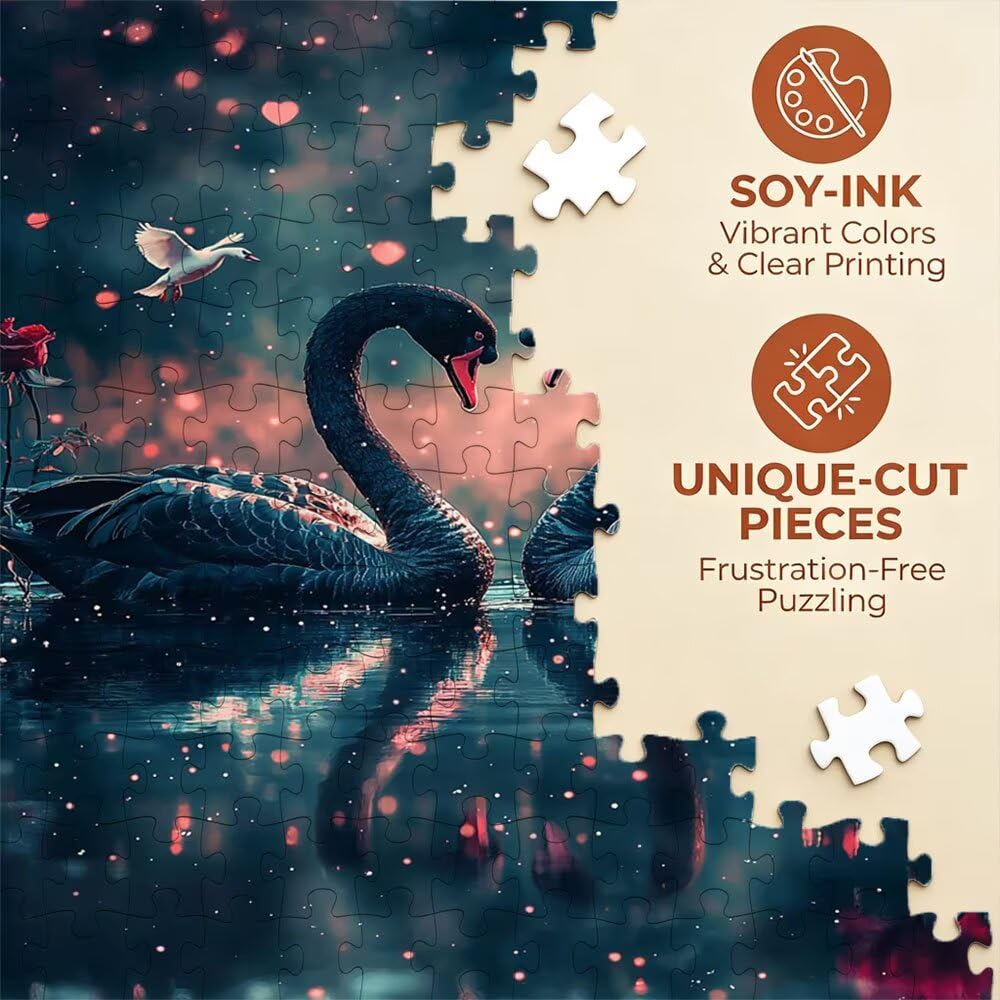 Puzzle 4000 Pezzi, Rose Cigno Nero 3D Puzzle per Adulti Impegnativo, Educa Puzzles Artistico, Divertente E Stimolante Puzzles Decorativo per La Famiglia, Regalo e Decorazione Pareti DX0YL6-666