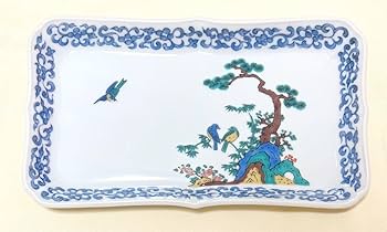 Amazon | 九谷焼 青郊 古九谷 絵変わり 山水花鳥童子図 長角皿5枚