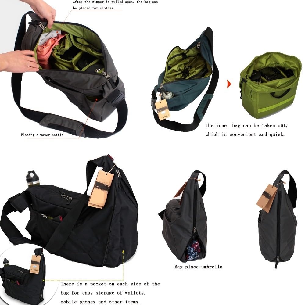 Borsa Reflex Borsa da viaggio portatile for fotocamera, piccola, impermeabile, a tracolla(Careell-c2028-black)