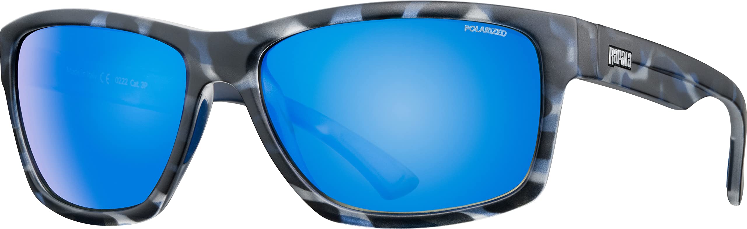 Lunettes Polarisantes Rapala Precision - Verres Gris Miroir Bleu Anti-UVA UVB, Fabriquées à La Main En Italie Pour Pêche