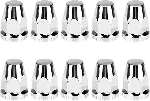 Miniatura 8 de Cubierta de eje ABS de 1.299 in con cromado, kit combinado puntiagudo para tuercas de llanta atornilladas para semircamión con 4 cubiertas de rueda