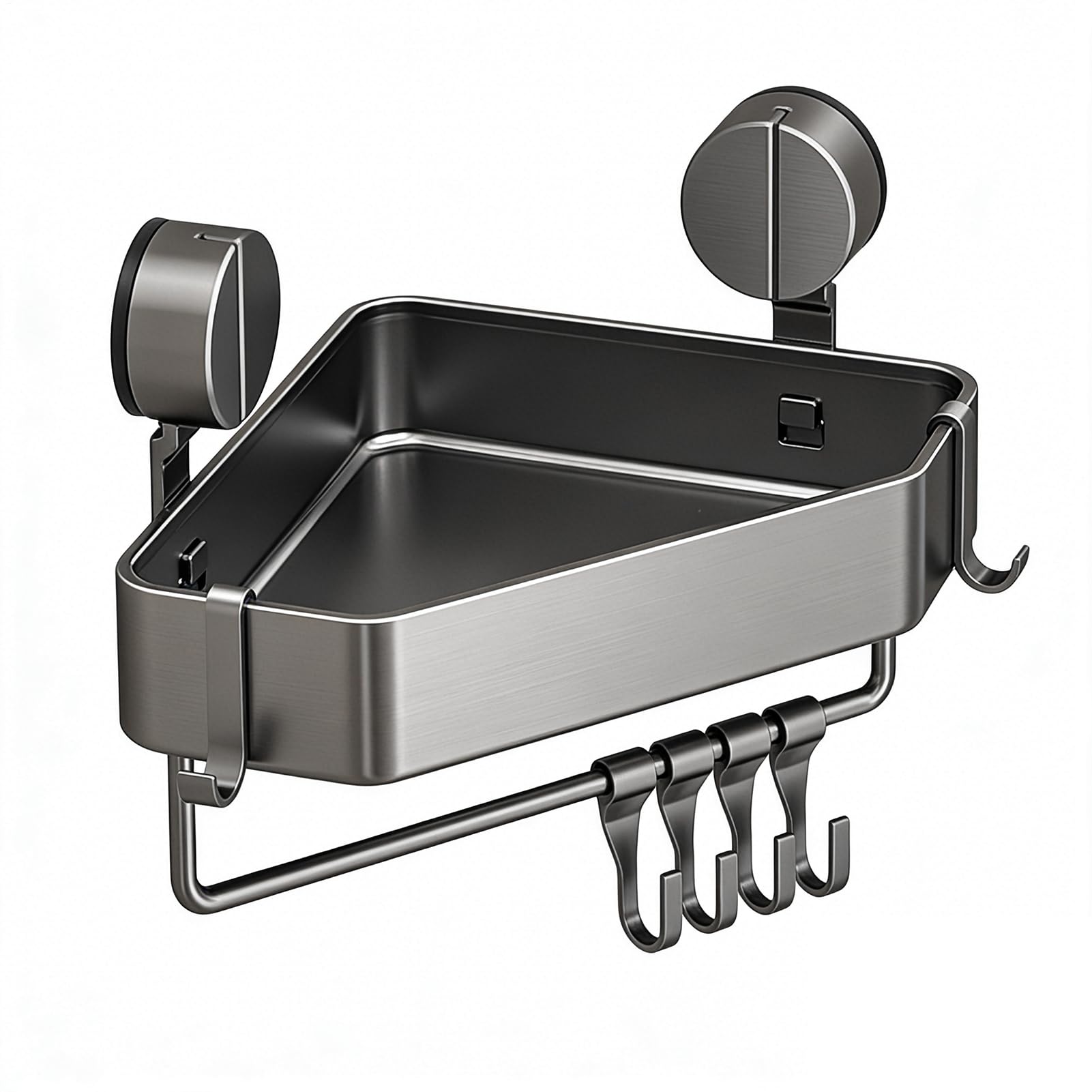 Étagère d'angle de douche antirouille en inox avec ventouse puissante pour salle de bain