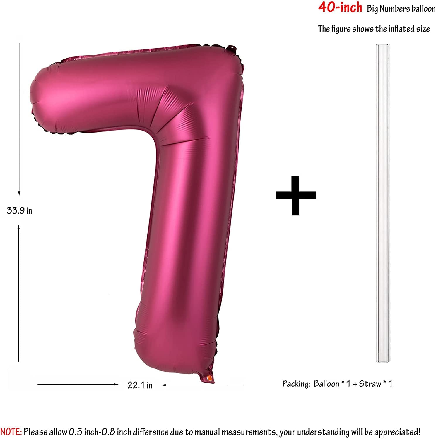 Red 0 balloon 40 Inch Giant Helium Foil Number 0 to 9 Red Balloon Birthday Wedding Party Digital Decorations (Number 0) — view 174