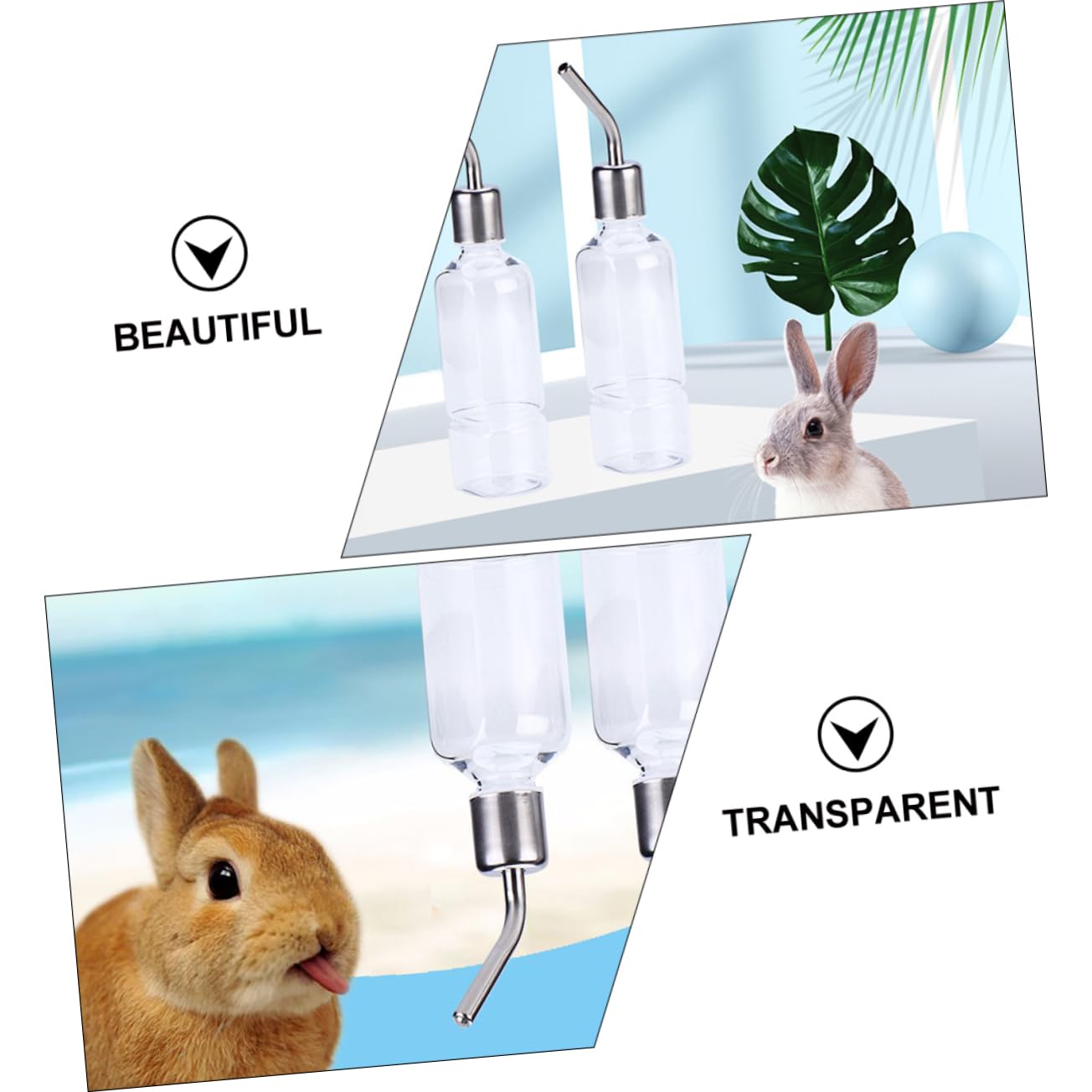 Hohopeti 3 Set Di Fontanella Per Bere Da Appendere Mangiatoia Per Animali Domestici Portatile Anti-perdita Per Porcellini Dindia Sicura E Facile Da Usare 2 Pezzi * 3