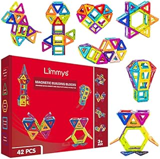 Limmys Magnetic Building Blocks  Unique Construction Toys for Boys and Girls  STEM Educational Toy  Includes 42 Pieces, Idea Booklet