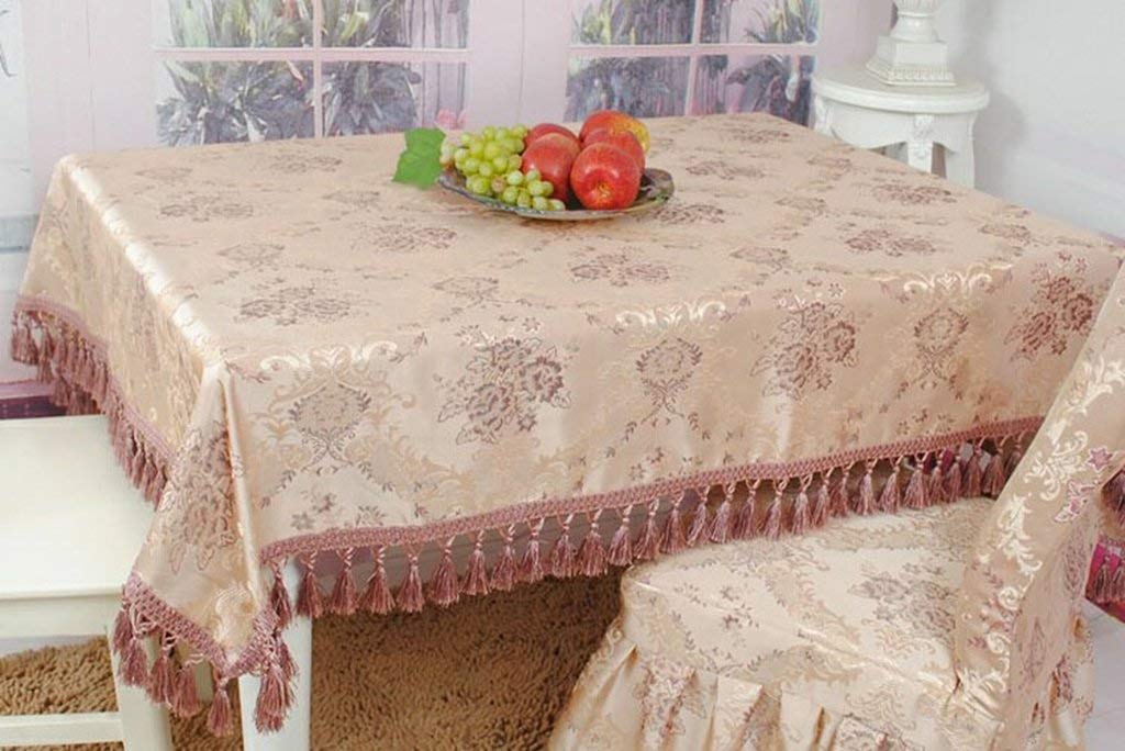 Nappe de table en lin coton ronde pourpre pour salle à manger - 5