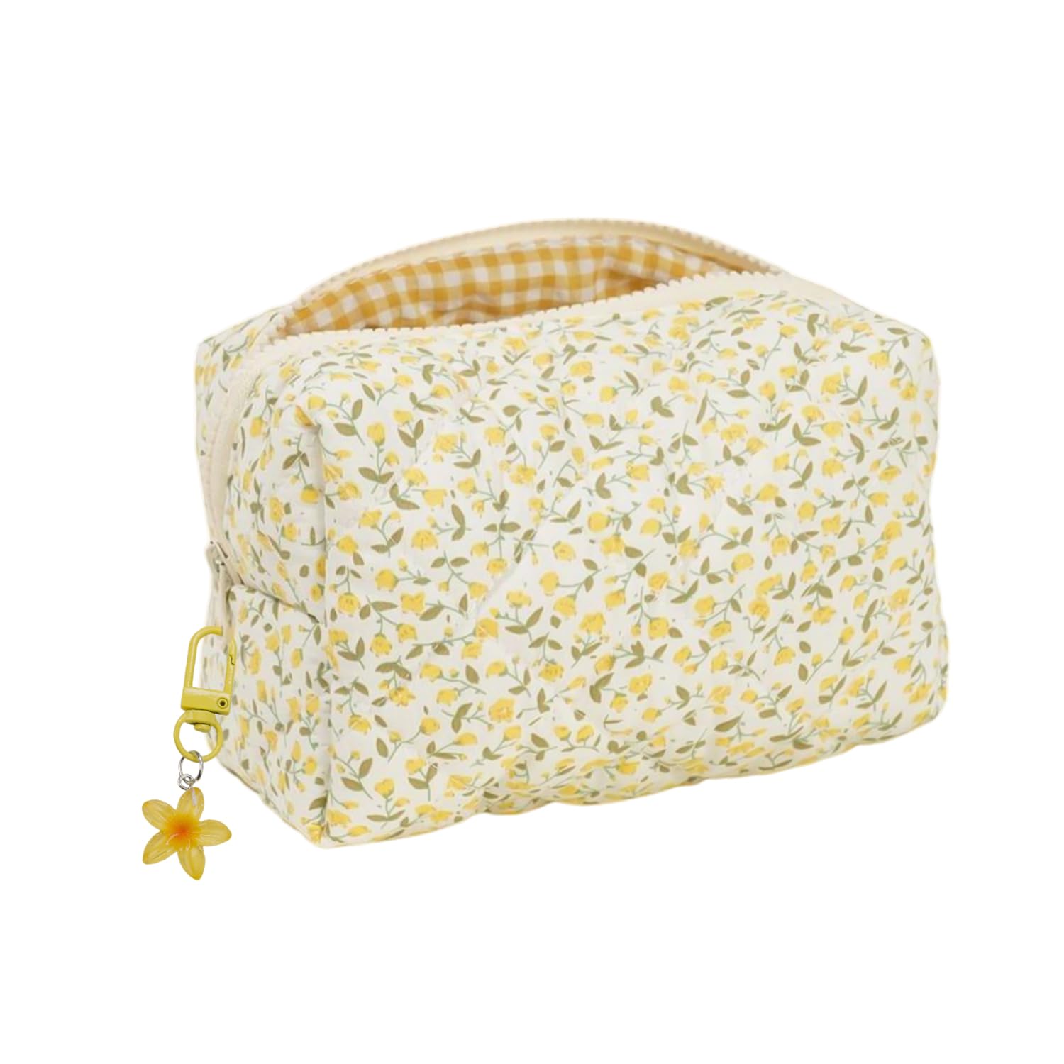 RNSKFG Makeup Yellow Floral Piece And Keychain, Ele Makeup Bag, Storage Toilet Bag