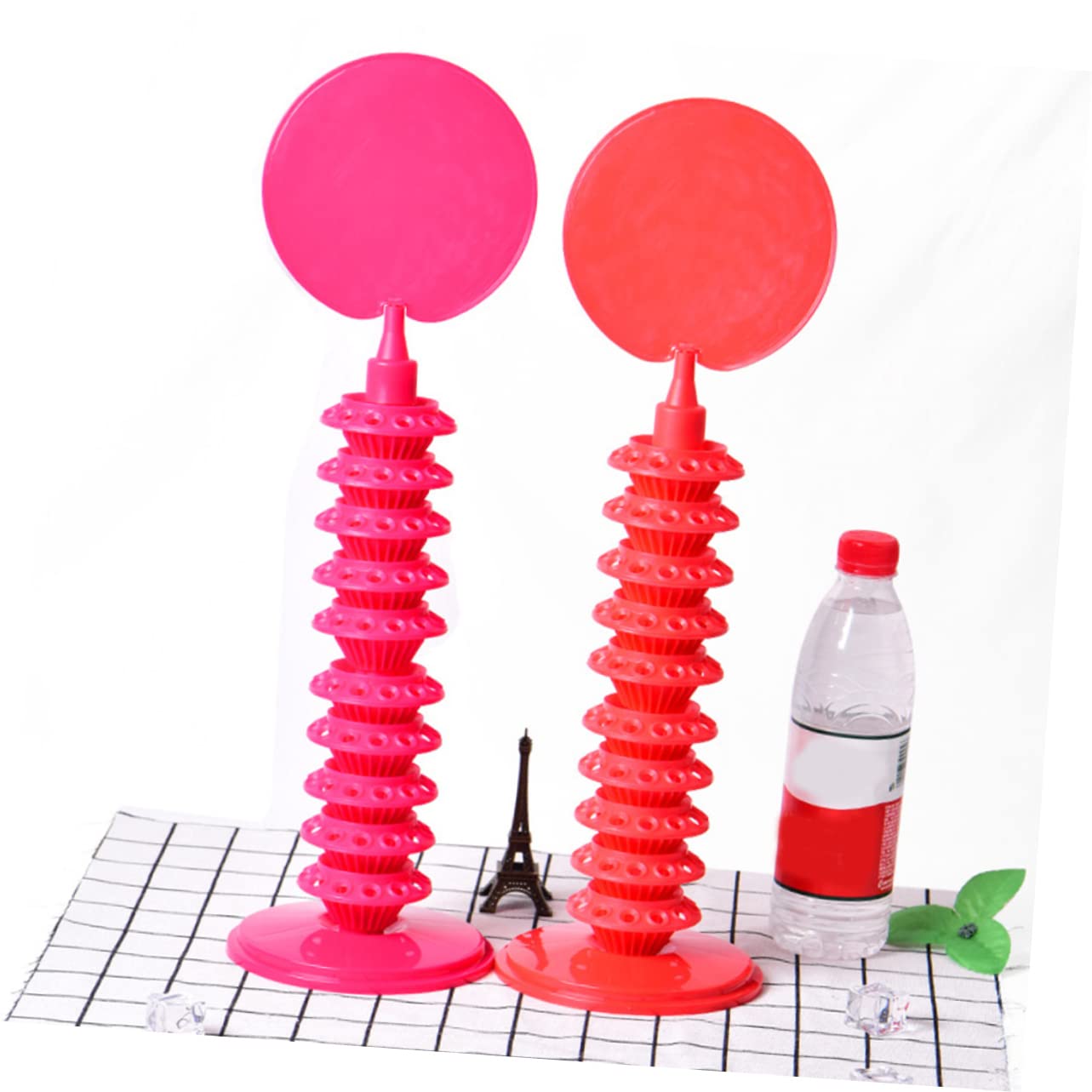 Expositor de Mesa para Piruletas Ajustable, 2 Piezas, Plástico Rojo