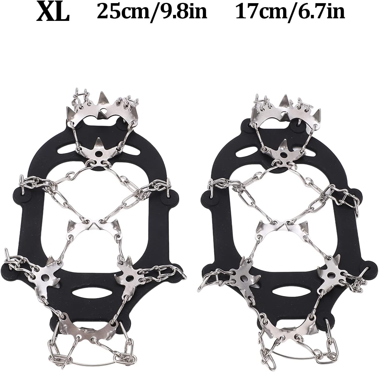EVTSCAN 19 Steel Teeth Ice Gripper Traction Cleats Crampons Snow Spike Shoes Cover Teenagers Adults Elderly Men Women