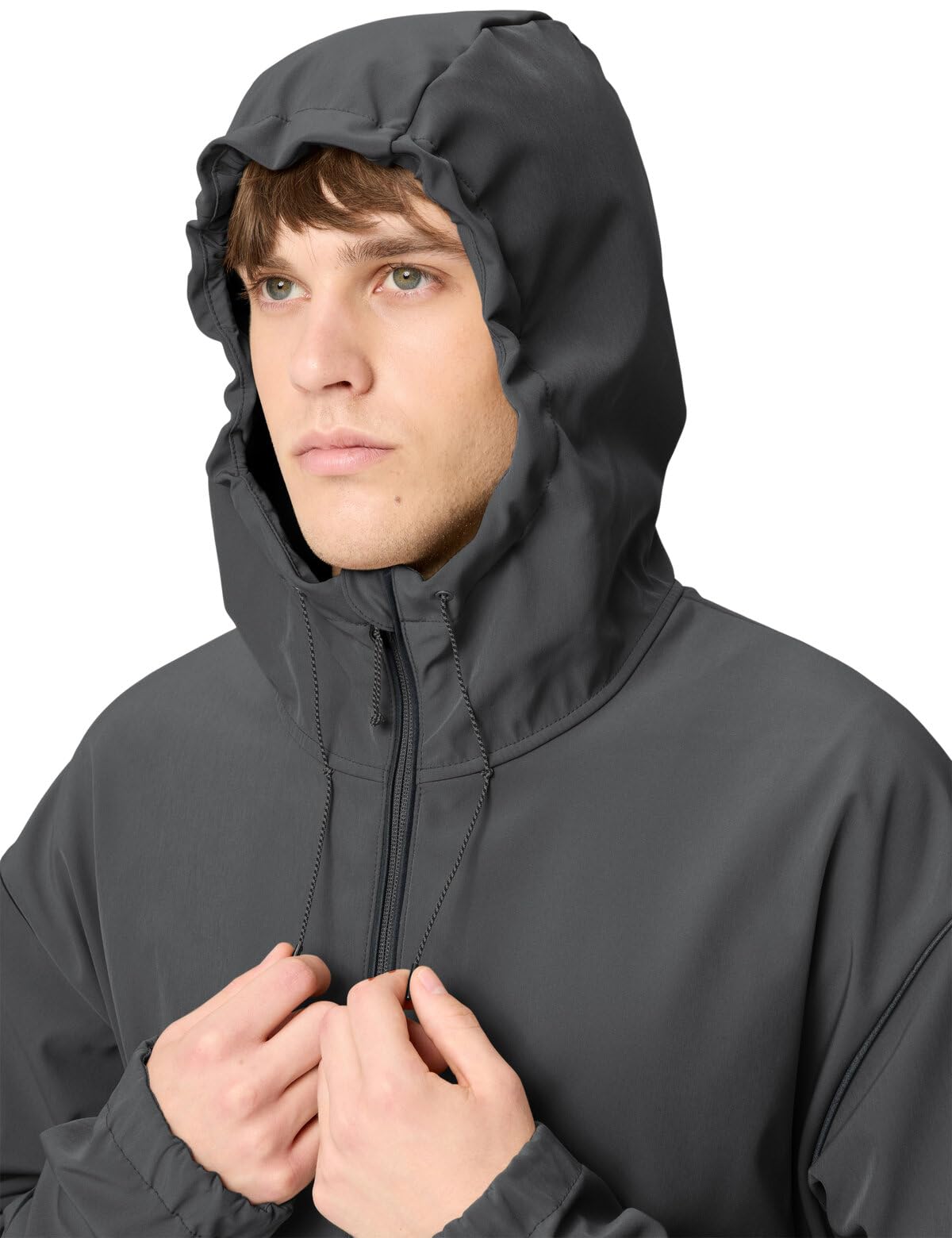 VAUDE Cyclist - Chaqueta softshell para hombre, cortavientos, para ciclismo, uso diario, corte holgado, capucha ajustable