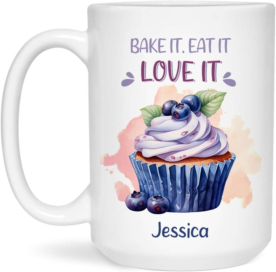 Customized Love Baking Mug, Personalized Name Baking Coffee Cup, Unique Baker Travel Mug, Novelty Baker Chef Tea Cup, Cake Lovers White Cup, Decorative Mug, Gifts For Women