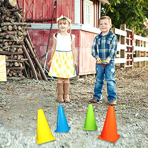Aotoer 3 in 1 Ring Toss Game Carnival Combo Set Soft Traffic Cone Bean Bags met Plastic Multicolor Throwing Circle… - Image 8
