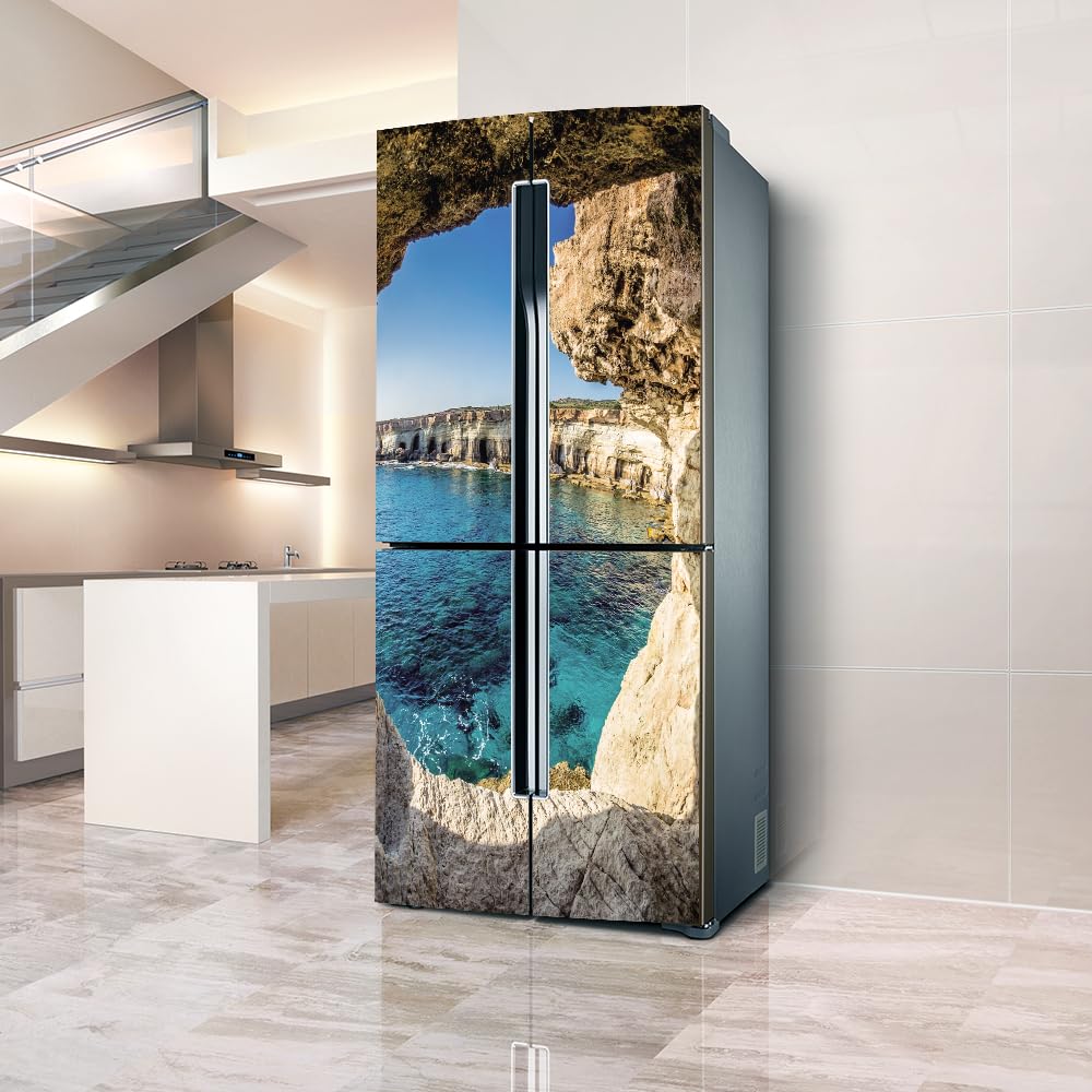 Adesivi per frigo per porte intere e porte Mare blu autoadesivi carta da parati professionale in vinile 60X150CM