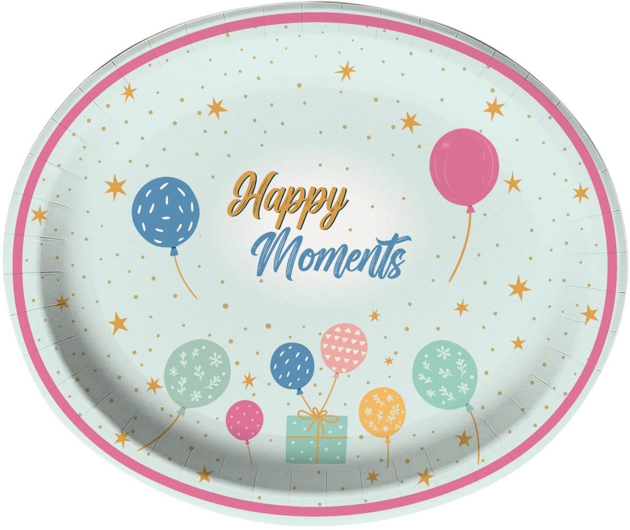 Celestaire Premium 10x12 Inch Printed Disposable Paper Plates, Pack of 10 | Eco-Friendly & Biodegradable Dinner Plates for Party, Picnic, Restaurant, Weddings, Birthday, Events & Celebration Tableware