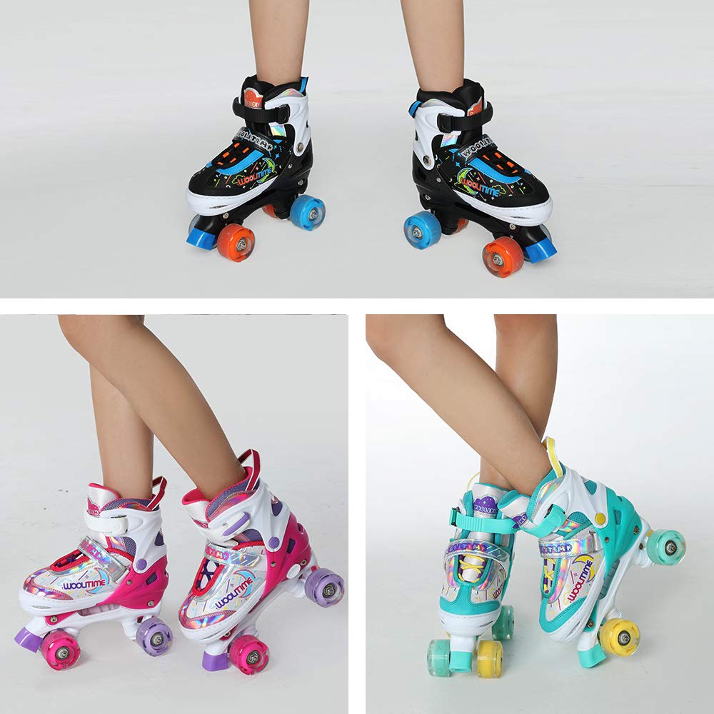 Woolitime Adjustable Roller Skates for Girls and Boys, 4 Size