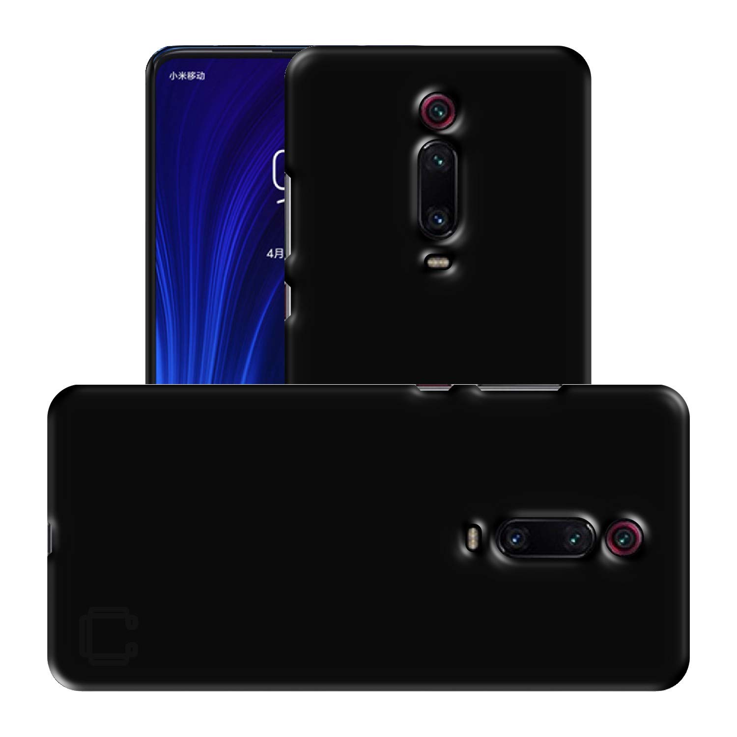 Case Creation Compatible with Redmi K20 Pro Back Cover,Hard Back Grip Matte case 360 Protection for Xiaomi Redmi K20 Pro/RedmiGO (6.39-inch) - Pitch Black